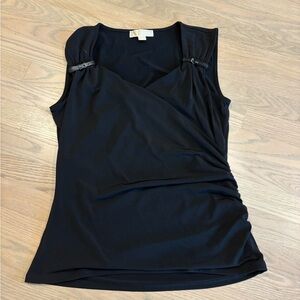 MICHAEL Michael Kors Black Wrap Blouse